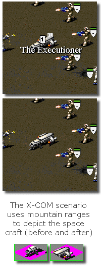 X-COM scenario uses tile combinations for the shuttle.